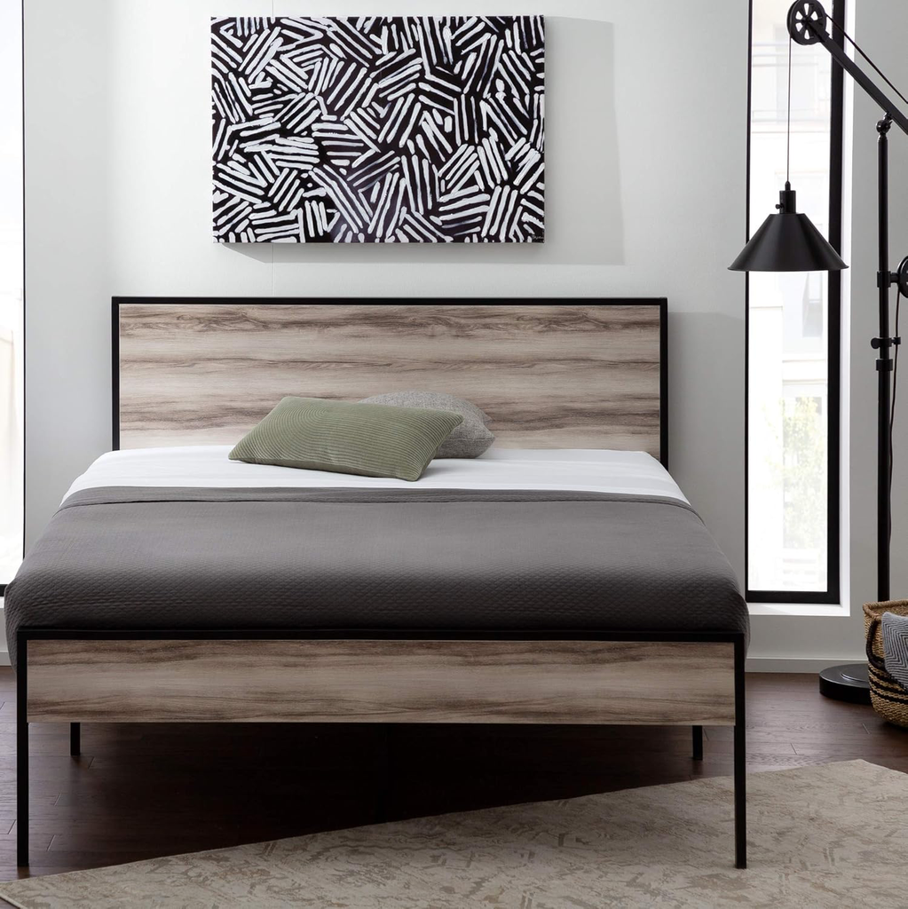Recámara Edenbrook King Size Metal y Madera Estilo