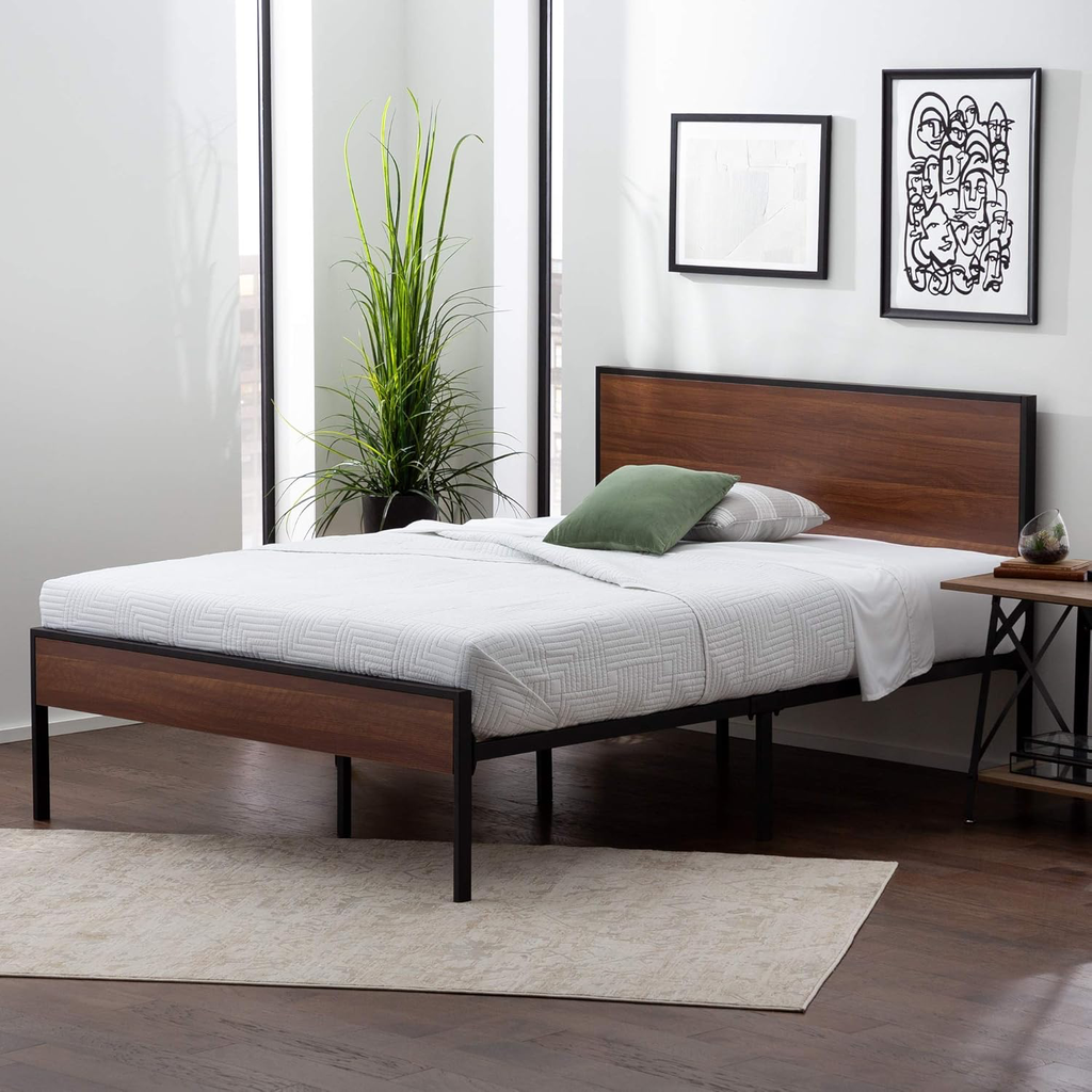 Recámara Edenbrook King Size Metal y Madera Estilo