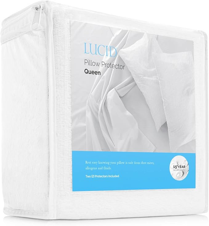 [LS00QQPP]  Protector para Almohada Juego de 2 Queen 100% impermeable